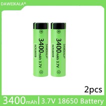 100% 18650 충전식 배터리 3400mAh 30A 방전 INR18650-3400 3.7v, 02 2 PCS