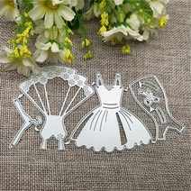 모양 틀 다이컷 3pcs 여성 드레스 금속 커팅 스텐실 diy 스크랩북 앨범 장식 엠보싱 수제 종이 카드 선물, 없음