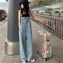 멜빵바지 바프의상 통바지 스트리트 오버롤 와이드 데님 점프슈트 청바지