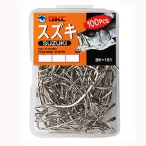 백경 BK-161 스즈키 농어바늘 16-22호 박스바늘 100개, 18호