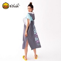 BDuck 후드 서핑 다이빙 로브 판초타월 성인 비치 해변 가운 스포츠 타월, 85x107cm, 그레이