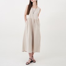 린넨 민소매 점프수트