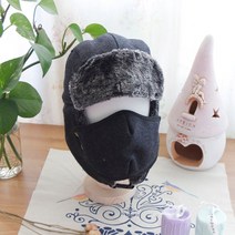 단색 퍼 마스크 귀달이 방한 모자(4colors) 겨울귀달이모자 마스크귀달이모자 따뜻한모자 겨울조깅모자 방한귀달이모자 귀달이모자 겨울모자 마스크