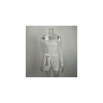 new 레이스 오프 숄더 바디 수트 여성 긴팔 스키니 화이트 롬퍼 캐주얼 페미니노 점프 슈트 반바지 수트를 통해 볼