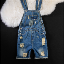 2022신상 대미지 데님 멜빵바지 청바지 커플룩