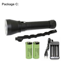 수중써치 수중랜턴 강력한 xhp70.2 led 다이빙 손전등 토치 스쿠버 다이빙장비, 패키지 c, 백색광