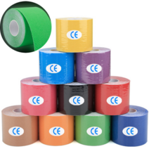 더고 키네시올로지 스포츠테이프 발목 손목 테이핑 키네시오로지 근육테이프 근육밴드 스킨 5CM*5M 1개입 6개, 핑크(5cm) 6개