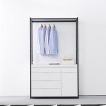 가구샘 서랍 행거 진열장 1200 H6181 수도권무료배송, 화이트