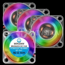 3D프린팅 페이지라벨기 3D 프린터 프로그램 WINSINN 40mm RGB 팬 색상 Led DC 5V 12V 24V 4010 유압 베어링 브러시리스 냉각 40x10mm 2PIN 4, [02] 12V - Hydraulic