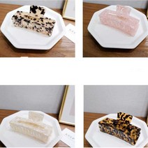 빅 사각 아세티이프 호피 무늬 집게핀 2p 반묶음 헤어