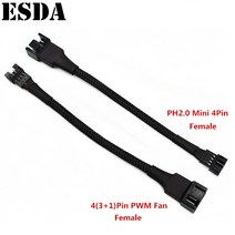 케이블 PH2.0 미니 4 핀-암 3 1 핀 PWM 팬 워터 포스 그래픽 카드 어댑터, [01] 10cm