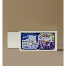 사본느리 프랑스 명품 천연 비누 클렌징/바디/향기 틴케이스 2P 패키지 세트, 06.코튼플라워+5월의장미