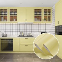 웨인스코팅벽지 캐비닛 스티커 가구 리노베이션 옷장 필름 책상 도어 자체 접착 벽지 주방 오일-방수, 60cmX10m, 01 cream color