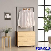 ForU118 스틸 3단 서랍 이동식행거 행거 옷걸이 스탠드헹거 스탠드옷걸이 행거봉, 애쉬