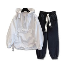코디코치 남녀공용 S~3XL 스퀘어 후드 반집업 아노락 트레이닝 운동복 바지 상하세트