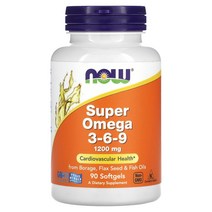 Now Foods 나우 푸드 슈퍼 오메가3-6-9 1200mg 소프트젤 90정, 90 개