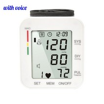 압력센서 건강 관리 자동 손목 혈압 모니터 및 디지털 LCD 커프 혈압계, 1.white v1 voice