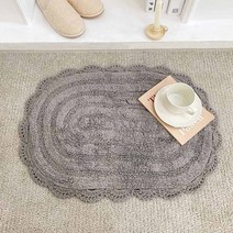 패드랑 프릴 면 레이스 코튼 욕실 현관 주방 인테리어 발매트, 그레이