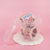 투명 손잡이 원형 바스켓 쿠키통 포장 용기 구디백 750ml, 상세페이지 참조, 1개