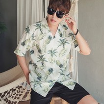 파인애플 루즈핏 린넨 반팔 셔츠 NB13309F