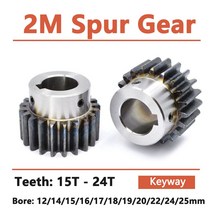 스퍼기어 스텝 키웨이 보어 스퍼 2 M 모터 기어 OD 45 탄소강 1 개 RC부품, 42.24 Teeth - 12mm  (keyway 4)
