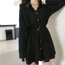 루즈핏 하객룩 봄가을 빅사이즈 정장원피스 고스 롱 슬리브 드레스 여성 플러스 사이즈 하라주쿠 펑크 블랙 미니 가을 레이스 허리 라인 빈티지 고딕 옷