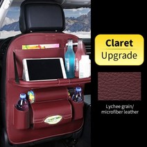자동차 뒷좌석 정리 보관 가방 접이식 테이블 트레이 태블릿 홀더 티슈 박스 액세서리, CHINA, Wine red with table