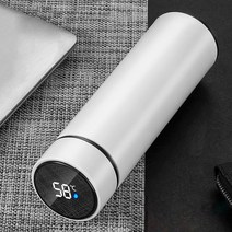스마트 보온병 온도표시 500ML 물병 스테인레스 스틸 진공 플라스크 지능형 온도 디스플레이 커피 머그 컵, [01] 500ML, [02] A-White