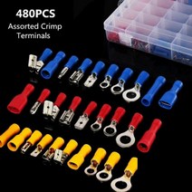 [IL∃7] 터미널 단자 480PCS 세트 (보관 케이스 포함) 다용도 압착 링미널 커넥 컨터 핸디 셋트 고급_E∃8260eA, ∠본상품