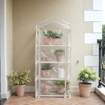 비엘 베란다화단덮개 바 목재 뚜껑 선반 옥상, 4단 아이보리 세트(PVC)