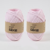 [앵콜스] (10+1) 미도리 종이실 (40g X 2볼) 여름 코바늘 뜨개실, 509 소프트연핑크