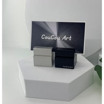 꾸꾸아트 알루미늄 명함 꽂이 각인 네임택스탠드 오픈선물 다용도 메모홀더, 기본(꾸꾸아트), 블랙