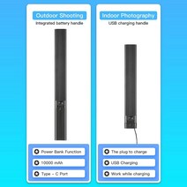 Luxceo P6 RGB 라이트 스틱 휴대용 Pavotube 1000mah 18W 필 스튜디오 튜브 앱 제어, 한개옵션0