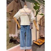 써스데이아일랜드 노르딕 자카드 케이블 베스트(T216MVT134W)(1272581)