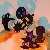 그림자 놀이 도안 동화 탈것 공룡 극장 도형 7종 테마 셀로판지 만들기 DIY 키트, 7.동물농장12종