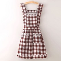 얇은 통기 키친 프린세스풍 순면녀 얇고 여름앞치마, T11-커피 순면 레이즈 공주풍 방수 스내플