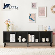 하원가구 엘로 1607 와이드 1단 책장, 블랙