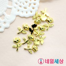 네일세상 네일 찡/참/스터드 골드 009.송이 장미 6x8.5mm (10개입)