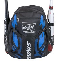 Rawlings Savage 청소년 야구 가방 - 아동용 배트 내구성 있는 백팩 2개 보관 울타리에 걸 수 후크 포함 블랙/카모, Black/Royal, Black / Royal