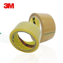 3M 포장 박스테이프 투명 황색 40m, #372KS 황색