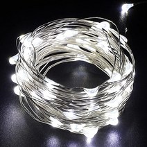 EhomeTronics 스트링 조명 1팩 5m(16.4피트) 50 LED 배터리 작동 요정 조명 방수 구리 와이어 장식 반짝이는 조명 실내 크리스마스 파티 침실 파티오 정원 웨딩, 4, White