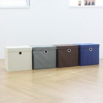 가쯔 큐브 공간박스4개+뚜껑4개, 그레이