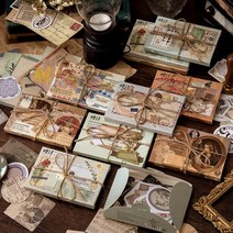 빈티지 모조지 트레이싱지 다꾸 배경지 떡메모지 스티커, 1.빈티지 (ST-1809)