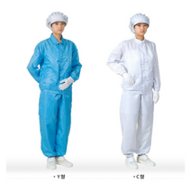고급방진복 투피스 크린룸 상하의분리형 작업성편리 색상 3종 목카라 2종, C카라, 85, 흰색