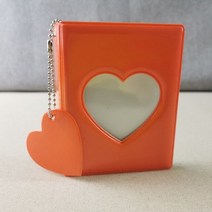 솔리드 컬러 3 인치 앨범 러브 할로우 포토카드 홀더 하트 펜던트 팝 아이돌 카드 폴라로이드 수집 책, [06] Orange