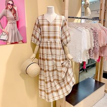 DB_ 도로시홀릭 마들렌체크린넨원피스 DO58248