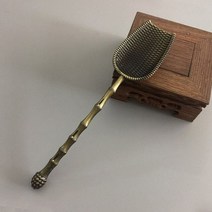 레트로 청동 중국 차 숟가락 구리 녹차 국자 숟가락 차 잎 선택기 홀더 중국 kongfu 차 도구 액세서리, 4