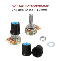 가변저항 WH148 3PIN 노브 포함 포텐셔미터 1k-1M ohm, 1개, 가변저항 20K
