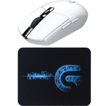 로지텍 무선마우스, 마우스 패드 + White, G304
