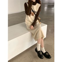 얌전한 토끼 나시 니트 원피스 베스트 스커트